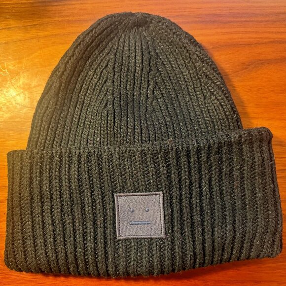 Acne Studios Large Face Logo Beanie - Picture 1 of 5